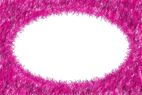 Pink tinsel frame — Stock Photo, Image