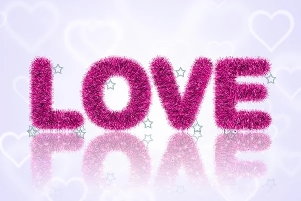 Text love with tinsel pattern — Stock Photo, Image