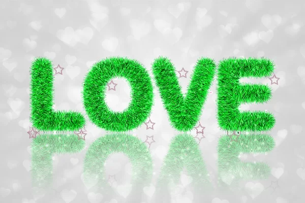 Text love with tinsel pattern — Stock Photo, Image