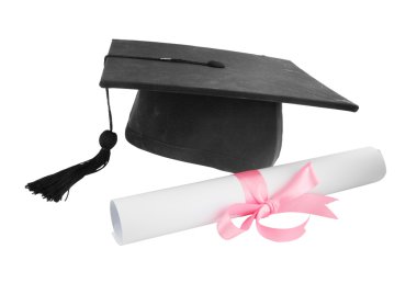 mezuniyet şapkası ve diploması