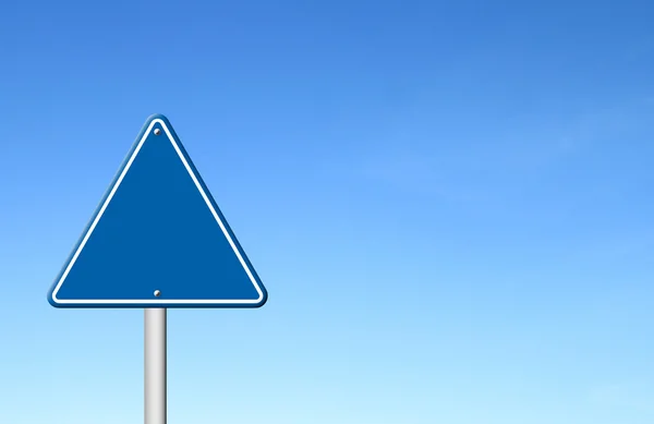 Triangular road sign with sky — Stock Photo, Image