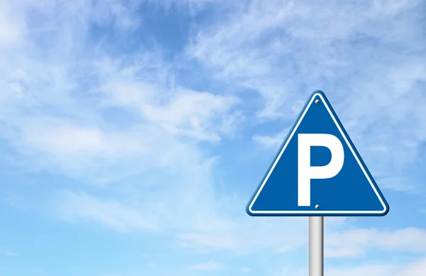 Parking sign with blue sky — Stock Photo, Image