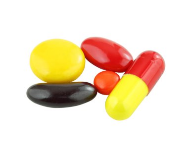 çeşitli ilaçlar seti