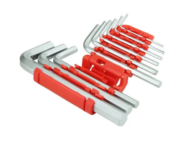 Hexagon kit tool or allen wrench set — Stock Photo, Image