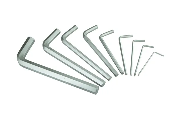 Sechskant-Werkzeug oder Inbusschlüssel-Set — Stockfoto