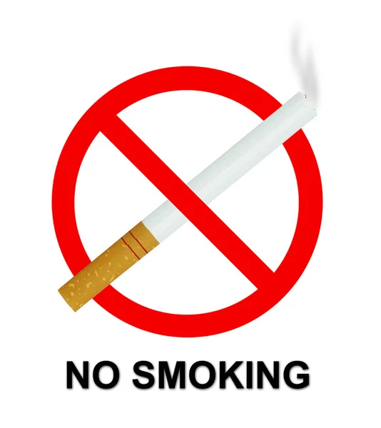 Výstraha-zákaz kouření s cigaretou — Stock fotografie