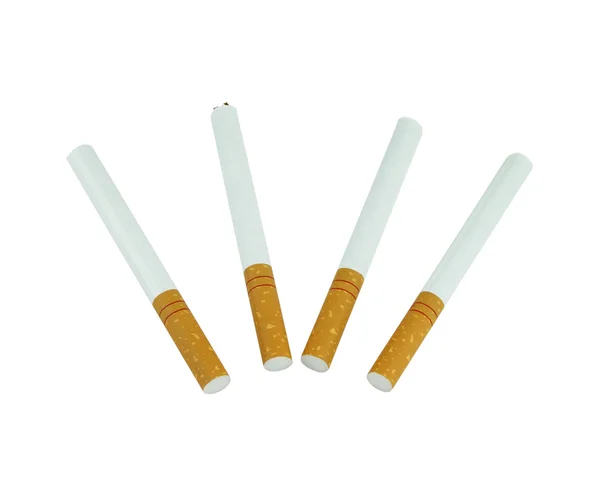 Four cigarette on white background — Stock Photo, Image