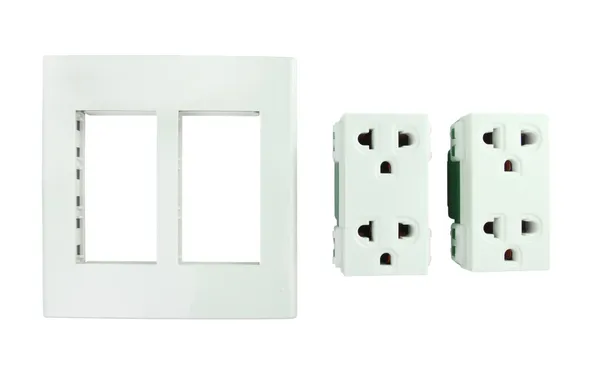 Electrical outlet (socket plug) on white background — Stock Photo, Image