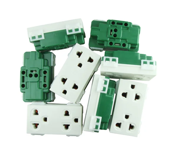 Electrical outlet (socket plug) on white background — Stock Photo, Image