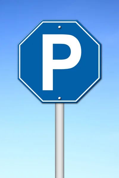 Signo de estacionamiento hexágono — Foto de Stock