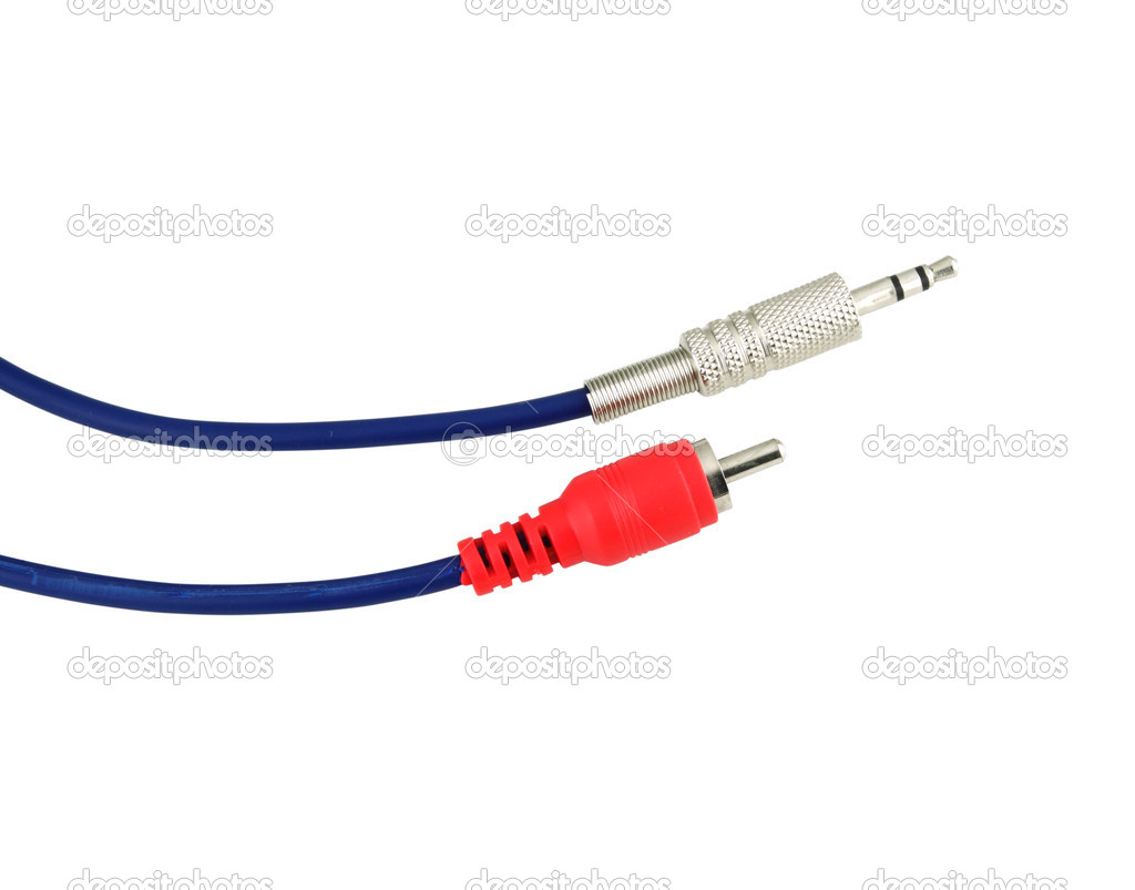 silver and red jack connector cable