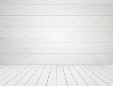 Beyaz ahşap duvar ve ahşap döşeme arka planı