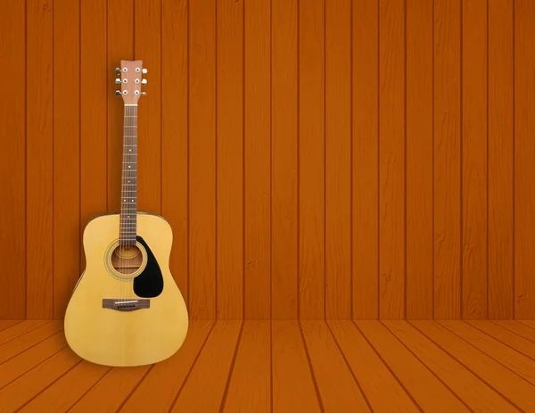 Gitara w tle pusty pokój — Zdjęcie stockowe