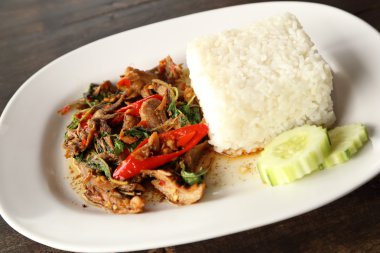 bir Tay tarzında yemekler taze yemek, tatlı basi ile kızarmış domuz eti