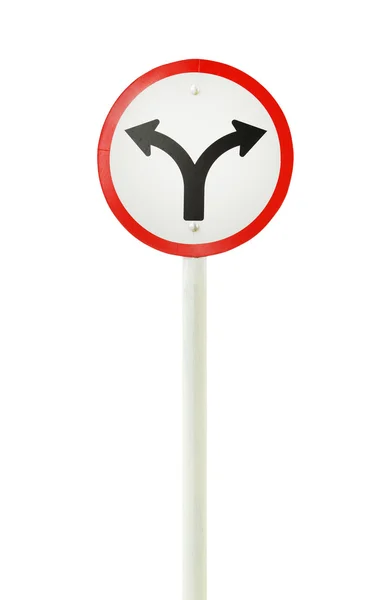 Fork junction traffic sign — Stock Photo, Image