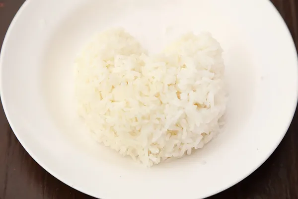 Ryż kształt serca — Zdjęcie stockowe
