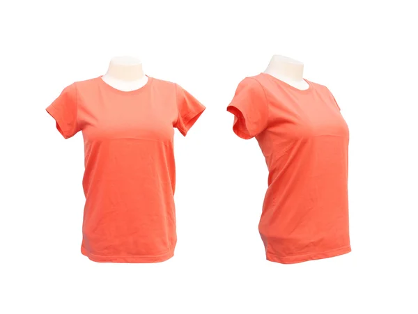 Aantal vrouwelijke tshirt sjabloon op de mannequin — Stockfoto
