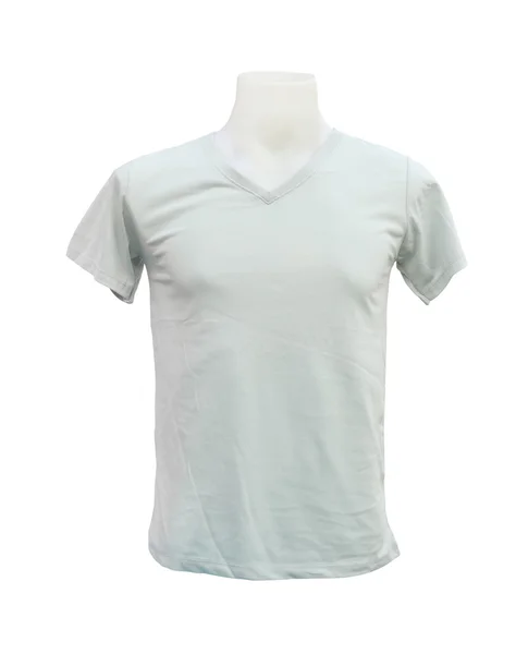 Manliga tshirt mall på en skyltdocka på vit bakgrund — Stockfoto