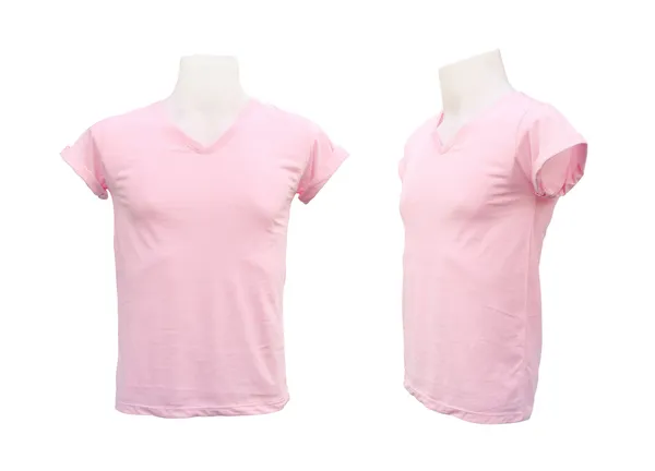 Set of male tshirt template on the mannequin on white background — Stock Photo, Image