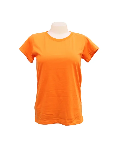 Female tshirt template on the mannequin on white — Stock Photo, Image