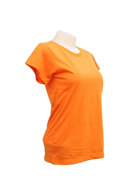 Female tshirt template on the mannequin on white — Stock Photo, Image