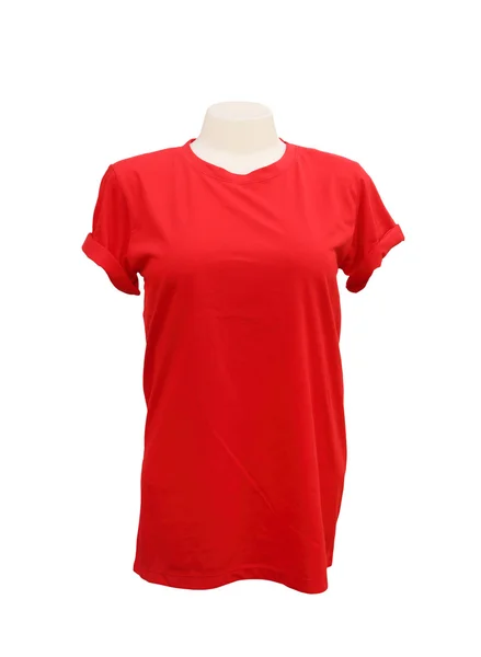 Female tshirt template on the mannequin on white — Stock Photo, Image