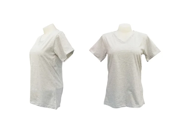 Conjunto de plantilla de camiseta femenina en el maniquí en blanco — Foto de Stock