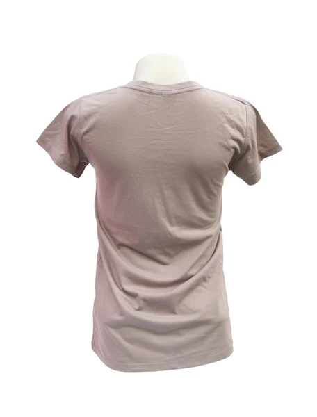 Female tshirt template on the mannequin (back side) on white bac — Stock Photo, Image