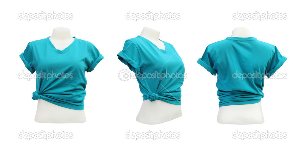 set of female tshirt template on the mannequin
