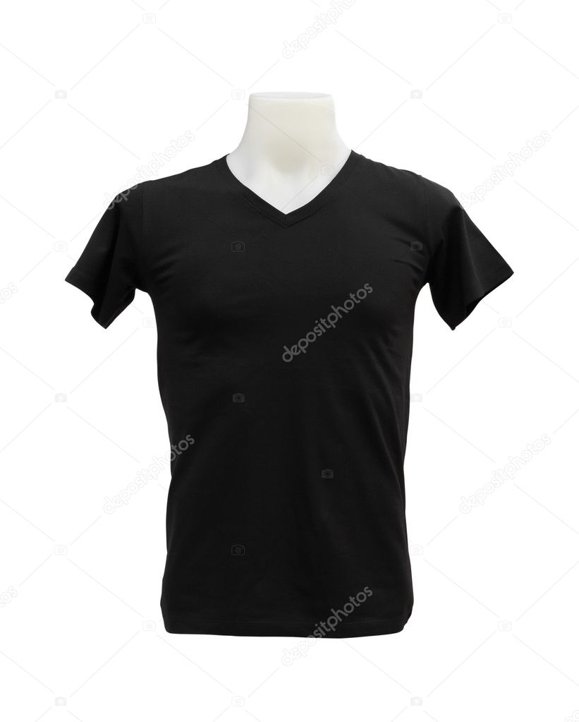 male tshirt template on the mannequin on white background