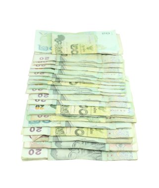 beyaz zemin üzerine Tayland para