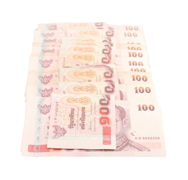 beyaz zemin üzerine Tayland para