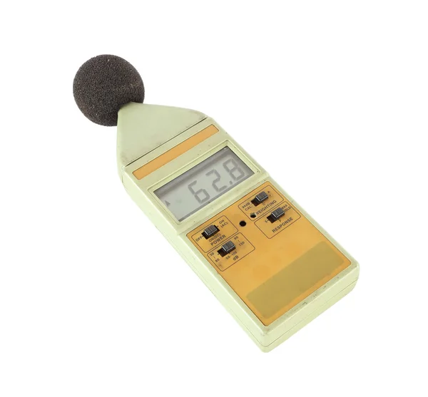 Geluidsmeter op witte achtergrond — Stockfoto