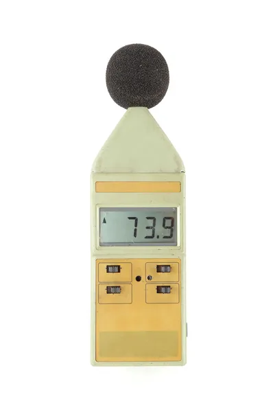 Old sound level meter on white — Stock Photo, Image