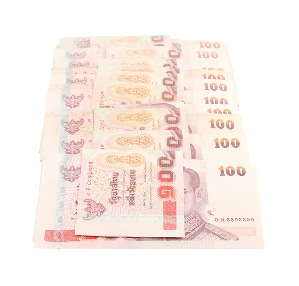 Tajski pieniądze na białym tle — Zdjęcie stockowe
