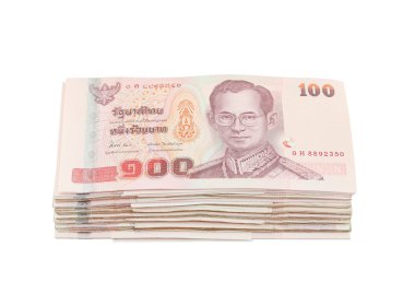 Turkish yüz tipi banknotlar beyaz zemin üzerine yığını