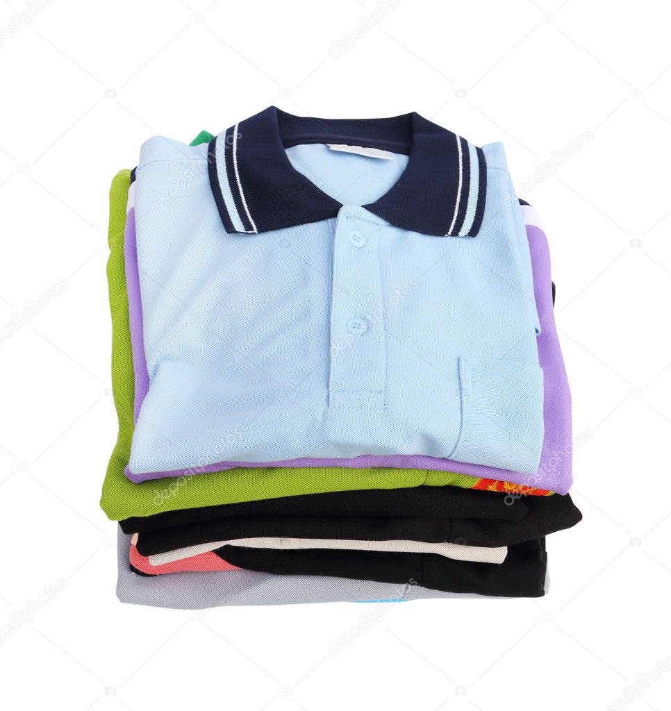 pile of clothes on white background