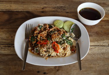 tatlı basi ve beyaz Yasemin yapışkan pirinç kızarmış domuz eti