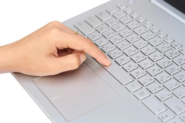 Finger pushing the space bar button — Stock Photo, Image