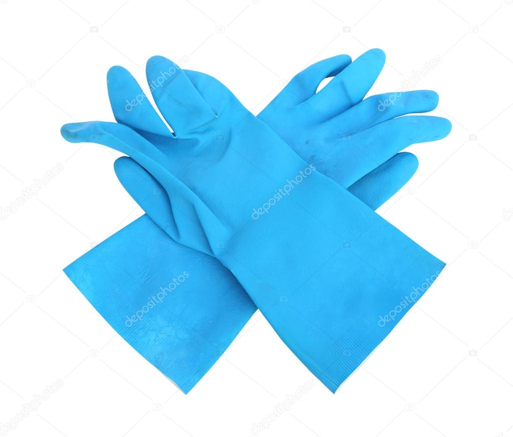 household protective rubber gloves Isolated on white background