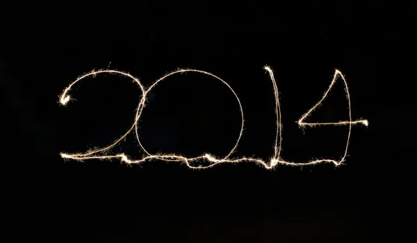 2014 escrito en letras brillantes — Foto de Stock