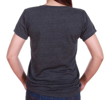 boş t-shirt (arka yüzüne yakın çekim kadın)