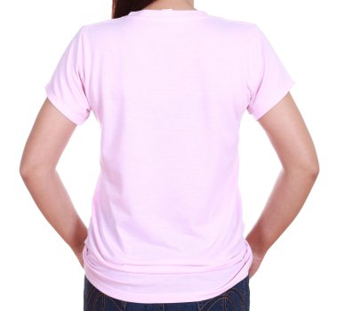 boş t-shirt (arka yüzüne yakın çekim kadın)