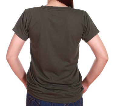 boş t-shirt (arka yüzüne yakın çekim kadın)