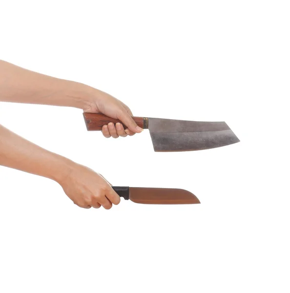 Nóż w dłoń — Zdjęcie stockowe