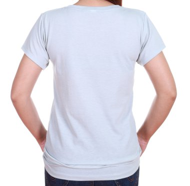 boş t-shirt (arka yüzüne yakın çekim kadın)