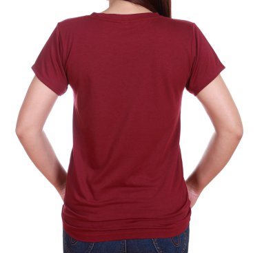 boş t-shirt (arka yüzüne yakın çekim kadın)