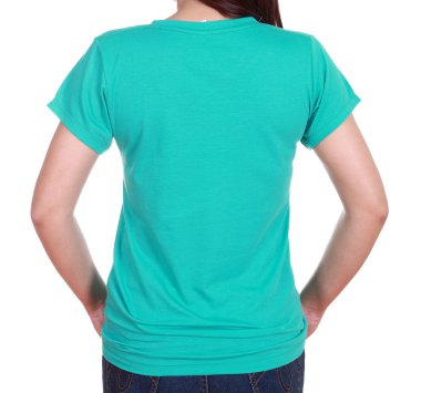boş t-shirt (arka yüzüne yakın çekim kadın)