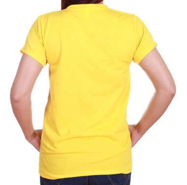boş t-shirt (arka yüzüne yakın çekim kadın)