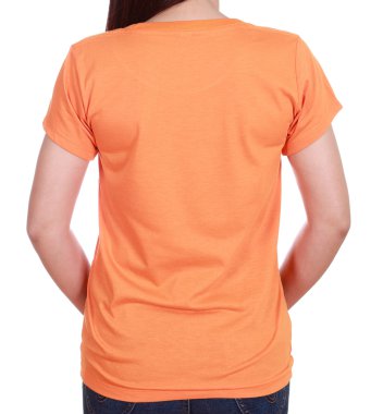 boş t-shirt (arka yüzüne yakın çekim kadın)